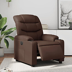 vidaXL Fauteuil inclinable électrique Marron Similicuir