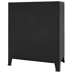 Avis Helloshop26 Buffet bahut armoire console meuble de rangement à tiroirs métal style industriel 93 cm noir 4402223