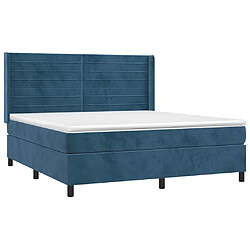 Avis Maison Chic Lit Adulte - Lit simple Lit à sommier tapissier et matelas moelleux - Meuble de Chambre - Bleu foncé 160x200cm Velours -MN79996