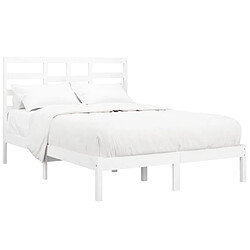 Avis Maison Chic Lit adulte - Lit simple Cadre de lit,Structure du lit Contemporain Blanc Bois massif 160x200 cm -MN26066