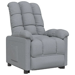 vidaXL Fauteuil inclinable Gris clair Tissu