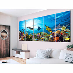 Paris Prix Tableau Imprimé Coral Reef 5 Panneaux Narrow 90x225cm