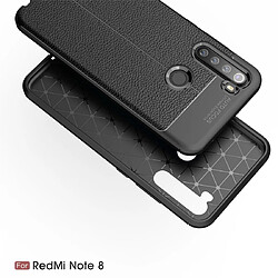 Wewoo Coque Souple Pour Xiaomi Redmi Note 8 Antichoc TPU Litchi Bleu Marine