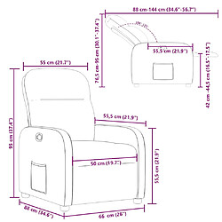 vidaXL Fauteuil inclinable Gris foncé Tissu pas cher