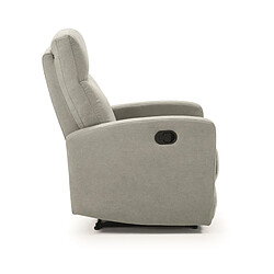 Pegane Fauteuil relax manuel en tissu waterproof couleur Gris perle - Longueur 66 x Profondeur 88 x Hauteur 103 cm