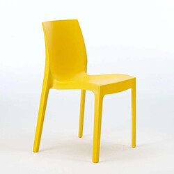 Avis 22 Chaises Rome Grand Soleil en polypropylène empilables pour bar et café, Couleur: Jaune