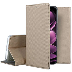 Htdmobiles Housse pour Xiaomi Redmi Note 12 Pro+ Plus 5G - etui coque pochette portefeuille + film ecran - OR MAGNET