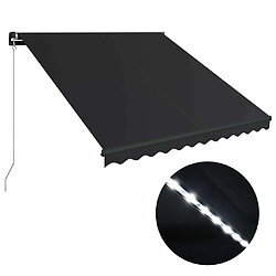 Maison Chic Auvent manuel rétractable,Store manuel de porte avec LED 300x250 cm Anthracite -GKD80549