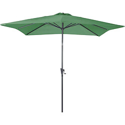 ALIZÉ Parasol carré en aluminium avec manivelle 2,5m Tilt vert.