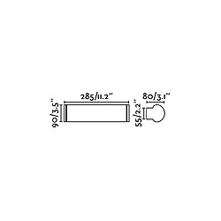 faro Applique de salle de bains Danubio Chrome 1 ampoule 9cm