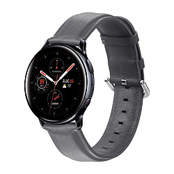 Bracelet en cuir véritable Haut gris pour votre Samsung Galaxy Watch Active2 44mm