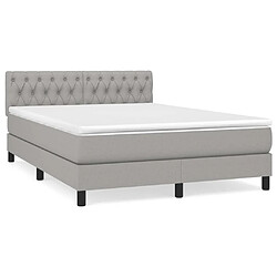 Maison Chic Lit Adulte - Lit simple Lit à sommier tapissier avec matelas moelleux - Meuble de Chambre - Gris clair 140x190cm Tissu -MN93868