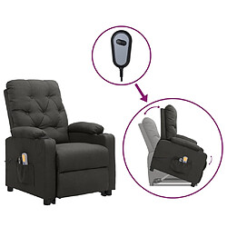 vidaXL Fauteuil de massage inclinable Gris foncé Tissu