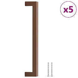 vidaXL Poignées d'armoire 5 pcs bronze 224 mm acier inoxydable