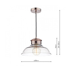 Luminaire Center Suspension Siren Cuivre antique,verre 1 ampoule 18cm