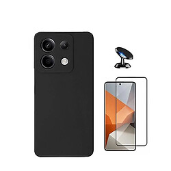 NIS Kit de Film de Verre à Couverture Complète 5D + Couverture en Silicone + Support Redmi Note 13 Pro 4G Noir