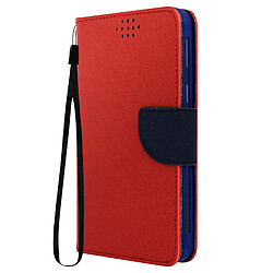 Avizar Etui universel Smartphone 152 x 76 x 10 mm avec Porte-cartes Fancy Style rouge