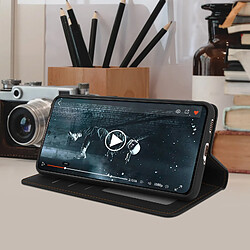 Avizar Housse Samsung Galaxy S21 Soft-touch Clapet Portefeuille Support Vidéo Noir pas cher