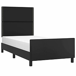 Avis Maison Chic Lit adulte - Cadre Structure de lit avec tête de lit Contemporain Noir 80x200 cm Similicuir -MN22780