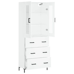 Avis vidaXL Buffet haut Blanc 69,5x34x180 cm Bois d'ingénierie