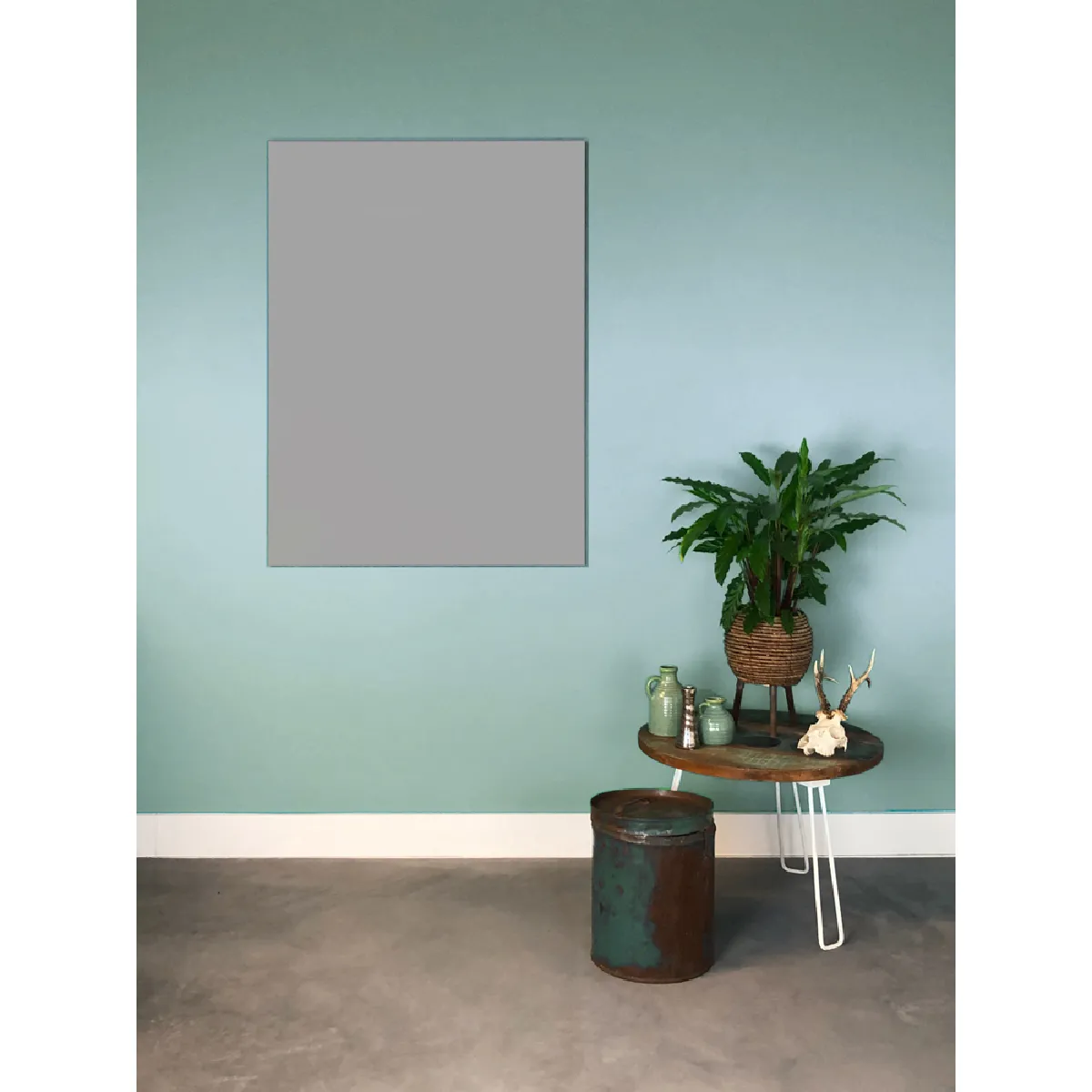 IVOL Tableau blanc sans cadre - 90 x 120 cm - Gris