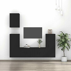 Maison Chic Ensemble de meubles TV 5 pcs pour salon - Noir Bois d'ingénierie -MN57964