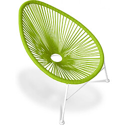 ICONIK INTERIOR Fauteuil Acapulco piétement Blanc Vert clair