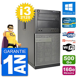 PC Tour Dell 7010 Intel Core i3-2120 RAM 16Go Disque Dur 500Go Windows 10 Wifi - Occasion