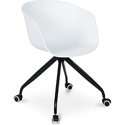 ICONIK INTERIOR Joan Chaise de bureau design avec roues Blanc