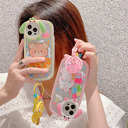 GUPBOO Étui pour iPhone11ProMax Gâteau d'anniversaire lapin fille coque de téléphone anti-chute créative