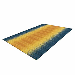 Acheter Paris Prix Tapis en Laine Tissé Fait Main Sunset Jaune & Bleu 140 x 200 cm