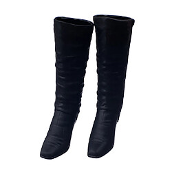 Acheter 1/6 Echelle Sexy Combinaison Noire en Cuir PU avec Bottes Noir à Talon Hauts en Plastique Femme Vêtements pour Figurine Poupée 12 Pouces