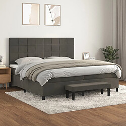 Maison Chic Lit Adulte - Lit simple Lit à sommier tapissier et matelas moelleux - Meuble de Chambre - Gris foncé 200x200cm Velours -MN43275