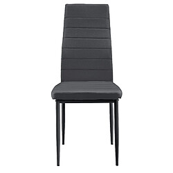 Avis Decoshop26 6 x Chaises de salle à manger gris foncé avec rembourrage cuir synthétique 03_0000286