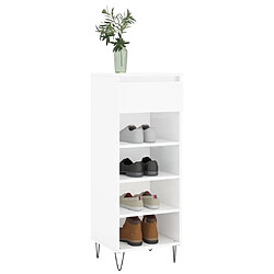 Avis Maison Chic Armoire à Chaussures,Meuble de Rangement à Chaussures Blanc brillant 40x36x105cm Bois ingénierie -MN92857