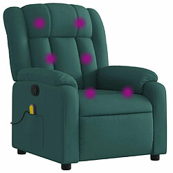 Maison Chic Fauteuil Relax pour salon, Fauteuil de massage inclinable Vert foncé Tissu -GKD97291