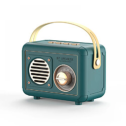 General Haut-parleur Bluetooth rétro radio vintage, radio FM avec style classique à l'ancienne, haut-parleur vintage rétro sans fil amélioré avec fente pour carte TF, pour voyage, maison, plage, cuisine (vert) 