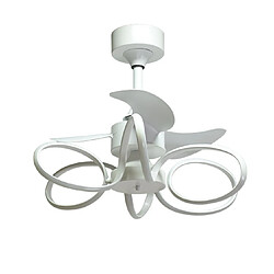 Ventilateur de plafond KARLA blanc, 3 pales, 65W+65W LED 3000|4000|6000K H.53xP.60cm