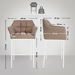 Non Tabouret de bar Damaso W feutre avec structure à 4 pieds