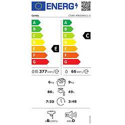 Lave-linge séchant 9/6kg 1400 tours/min - csws4962dwe1s - CANDY