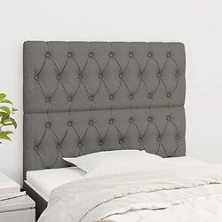 Maison Chic Lot de 2 Têtes de lit design pour chambre - Décoration de lit Gris foncé 100x7x78/88 cm Tissu -MN97998