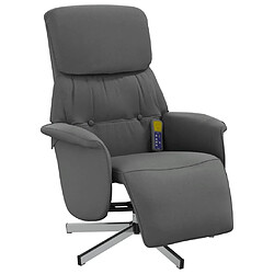 Avis Maison Chic Fauteuil Relax pour salon, Fauteuil inclinable de massage et repose-pieds gris foncé tissu -GKD95587