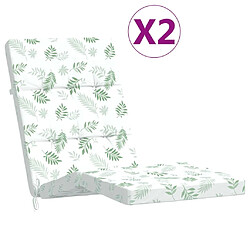 Maison Chic Lot de 2 Coussins Confort,Coussins de chaise longue motif de feuilles -GKD74049