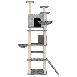 Helloshop26 Arbre à chat meuble tour grimper jouet grattage grattoir escalade plateforme avec griffoirs en sisal clair 191 cm gris 02_0022600