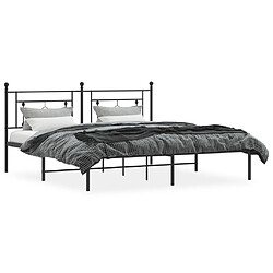 Avis Maison Chic Cadre/structure de lit métal et tête de lit pour adulte - Lit Moderne Chambre noir 183x213 cm -MN91599