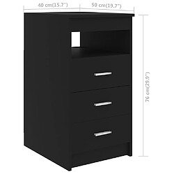 vidaXL Armoire à tiroirs Noir 40x50x76 cm Bois d'ingénierie pas cher