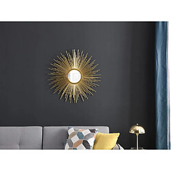 Vente-Unique Miroir mural soleil en métal - D. 70 cm - Doré - LEVANZO