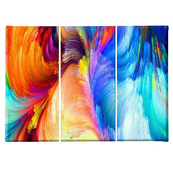 EPIKASA Impression sur Toile Couleur Abstract 1, Multicouleur, Polyester, 120x3x60 cm