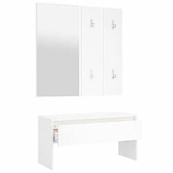 Acheter vidaXL Ensemble de meubles de couloir Blanc Bois d'ingénierie