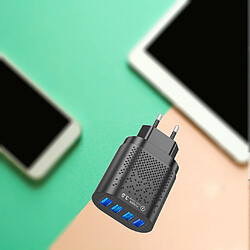 4 Ports USB Hub Chargeur Mural Adaptateur Secteur Prise EU Adaptateur USB Cube Noir pas cher